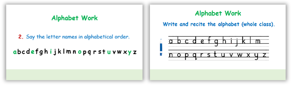alphabet slides